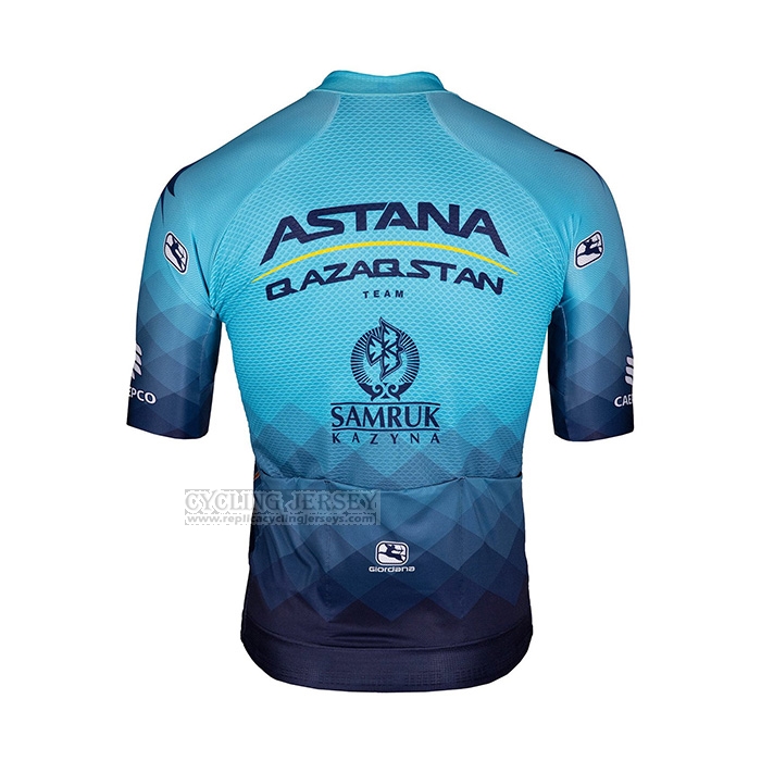 2022 Cycling Jersey Astana Blue Yellow Short Sleeve and Bib Short